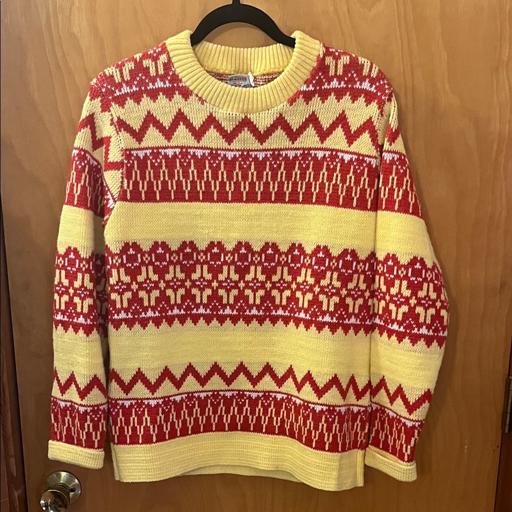 Vintage 1970s red and yellow Tanner’s sweater